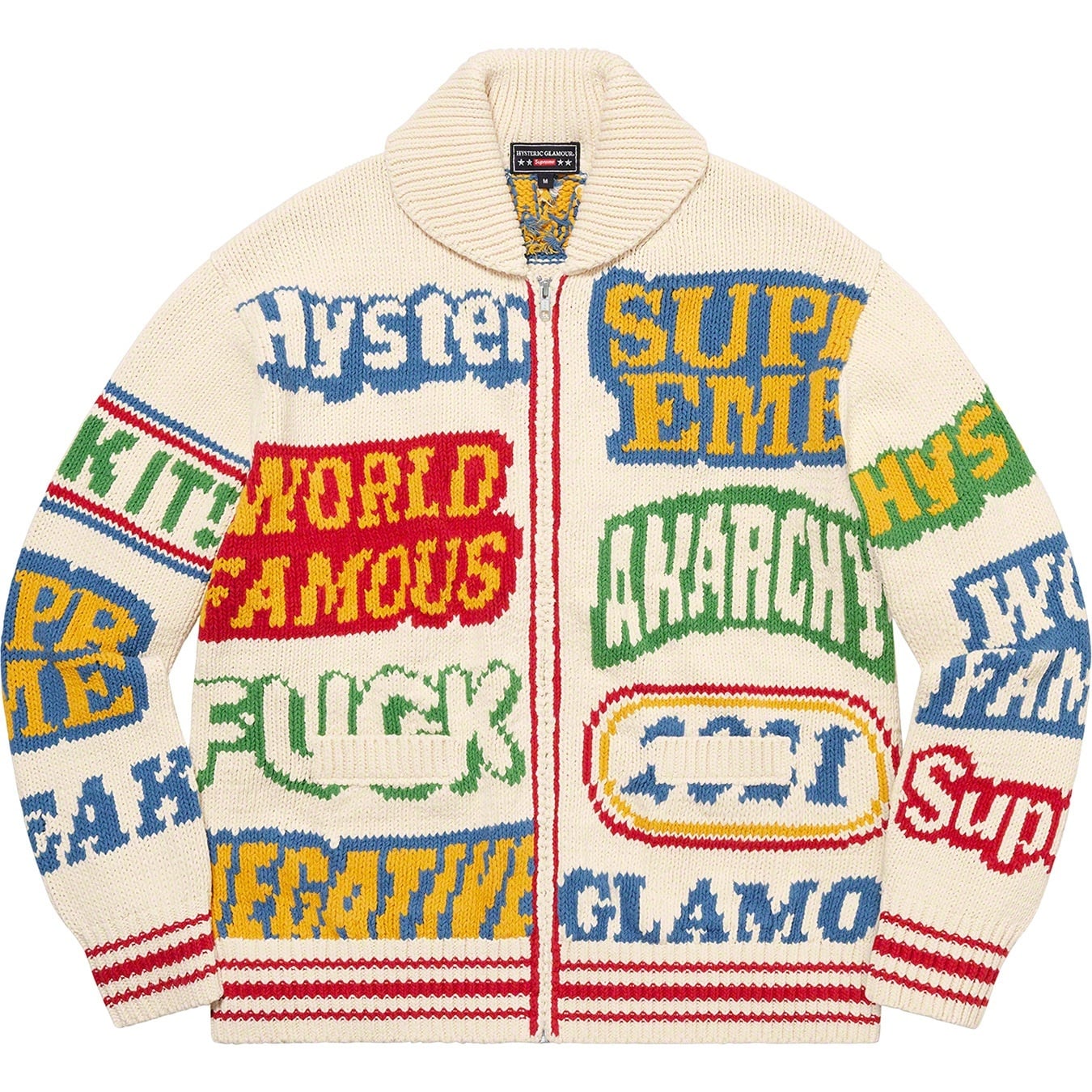 Supreme®/HYSTERIC GLAMOUR Logos Zip Up Sweater view 2